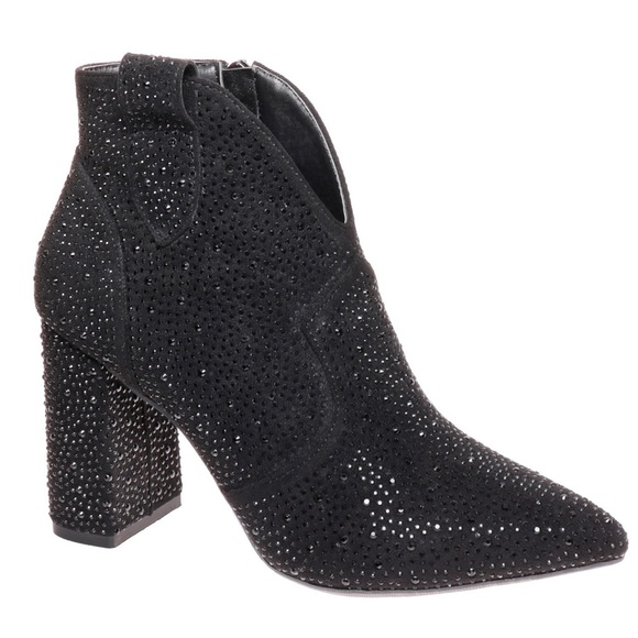 Black Rhinestone Bootie - Picture 1 of 1
